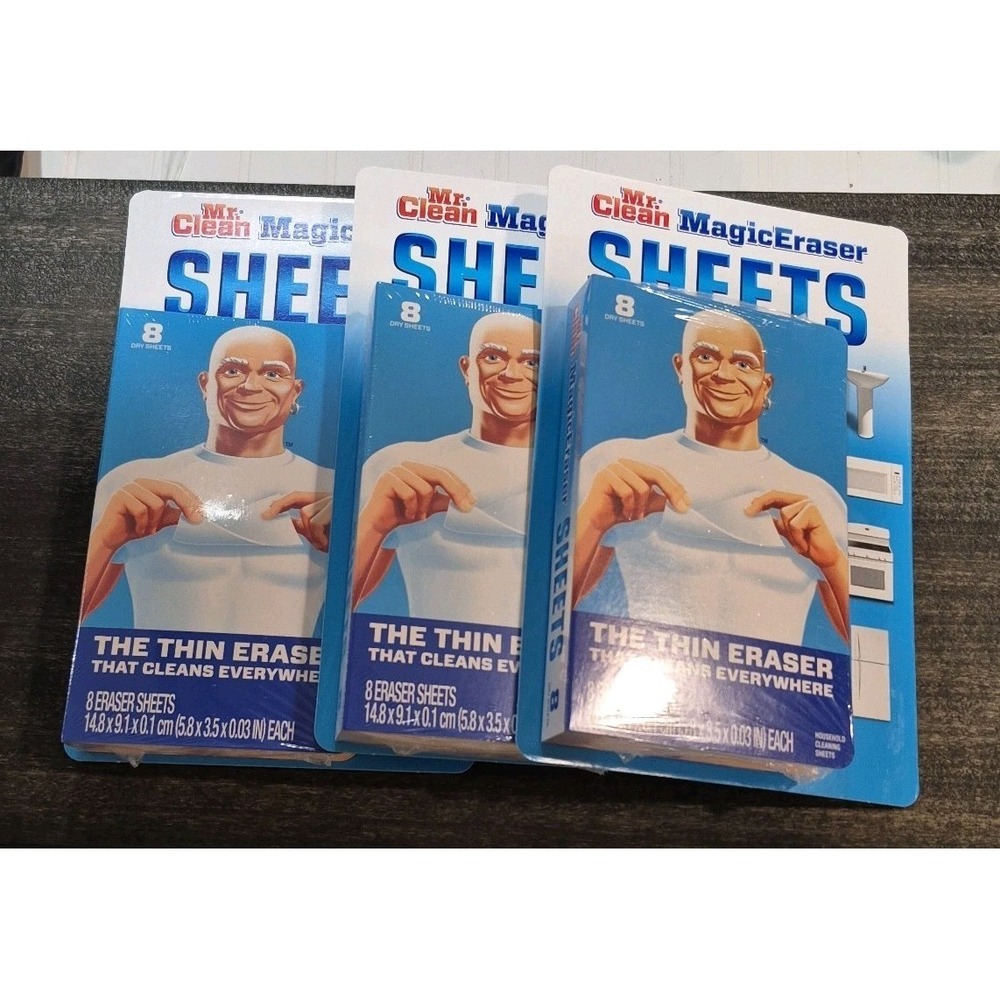 Mr. Clean Magic Eraser Cleaning Thin Sheets, 8 Sheets  3 Packs Total Of 24